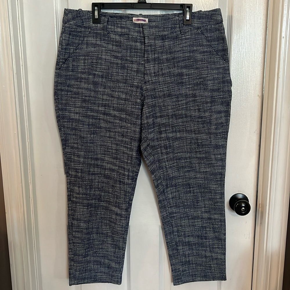 Navy & White Woven Pants